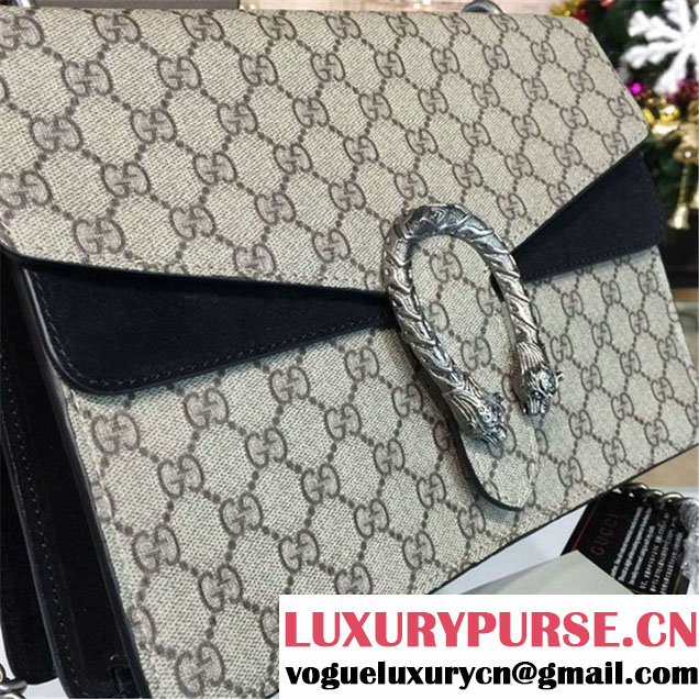 Gucci Dionysus GG Supreme Shoulder Large Bag Fall Winter 2016 Collection Black Beige