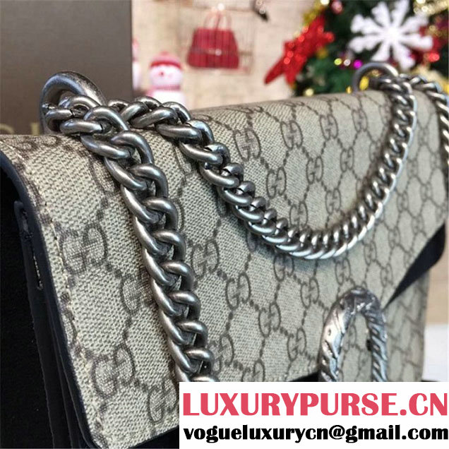 Gucci Dionysus GG Supreme Shoulder Large Bag Fall Winter 2016 Collection Black Beige