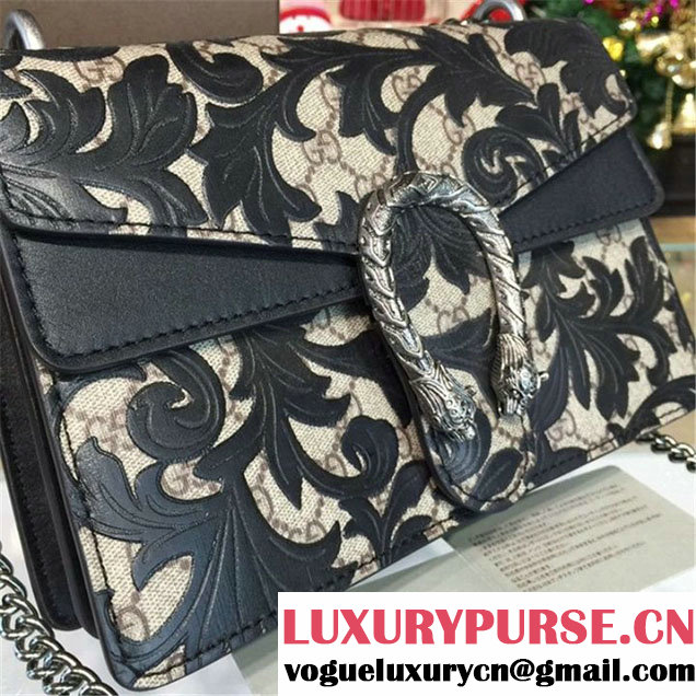Gucci Dionysus Arabesque Shoulder Small Bag Fall Winter 2016 Collection Black Beige