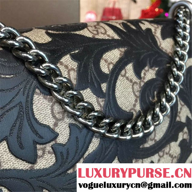 Gucci Dionysus Arabesque Shoulder Small Bag Fall Winter 2016 Collection Black Beige