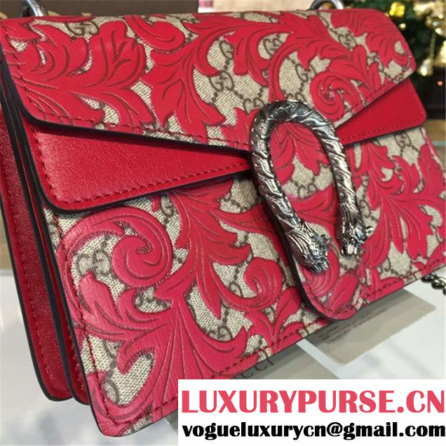 Gucci Dionysus Arabesque Shoulder Small Bag Fall Winter 2016 Collection Red Beige