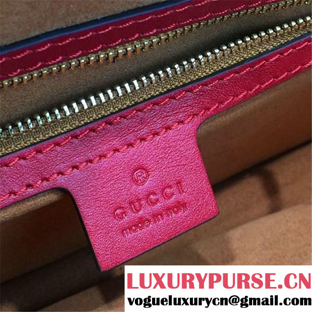 Gucci Arabesque Canvas Top Handle Bag Fall Winter 2016 Collection Red Beige