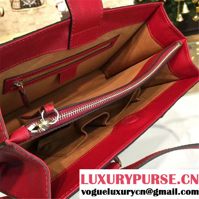 Gucci Arabesque Canvas Top Handle Bag Fall Winter 2016 Collection Red Beige