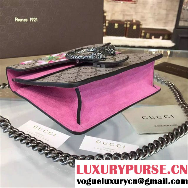 Gucci Dionysus GG Supreme Blooms Print Small Shoulder Bag Fall Winter 2016 Collection Burgundy Beige