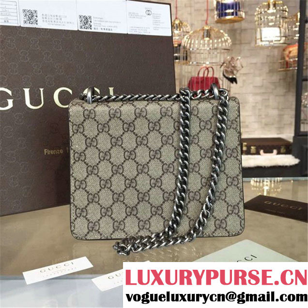 Gucci Dionysus GG Supreme Shoulder Small Bag with Bee Embroidery Fall Winter 2016 Collection Beige Suede Beige