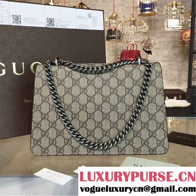 Gucci Dionysus GG Supreme Shoulder Medium Bag Fall Winter 2016 Collection Light Pink Suede Beige