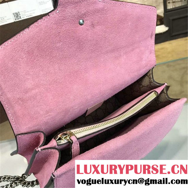 Gucci Dionysus GG Supreme Shoulder Medium Bag Fall Winter 2016 Collection Light Pink Suede Beige