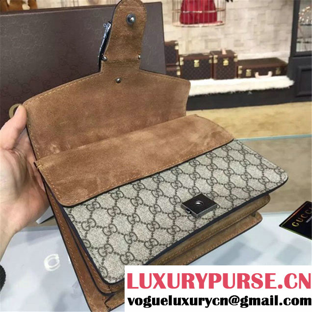 Gucci Dionysus GG Supreme Shoulder Small Bag Fall Winter 2016 Collection Tan Beige