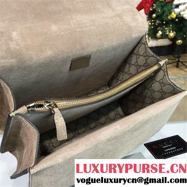 Gucci Dionysus GG Supreme Shoulder Large Bag with Bee Embroidery Fall Winter 2016 Collection Khaki Beige