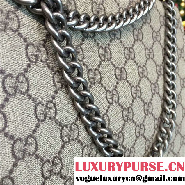 Gucci Dionysus GG Supreme Shoulder Large Bag with Bee Embroidery Fall Winter 2016 Collection Khaki Beige