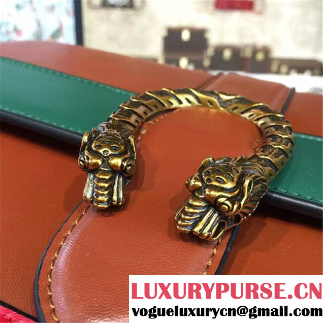 Gucci Dionysus Leather Bamboo Large Top Handle Bag Fall Winter 2016 Collection Hibiscus Red Tan Green