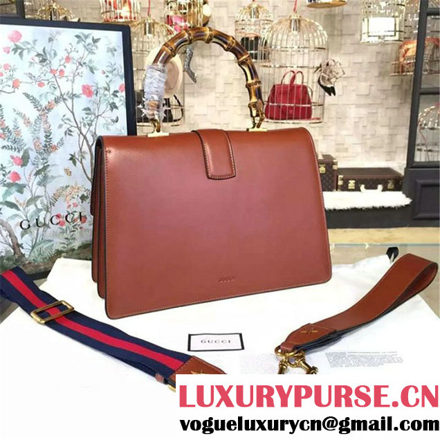 Gucci Dionysus Leather Bamboo Large Top Handle Bag Fall Winter 2016 Collection Hibiscus Red Tan Green