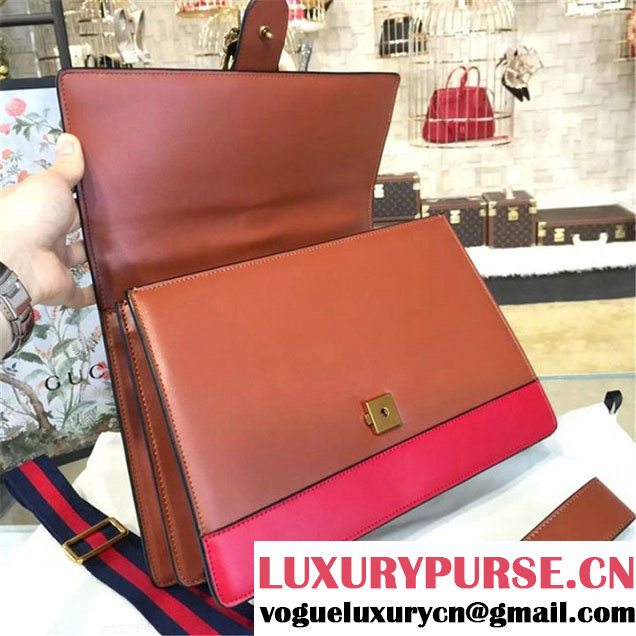 Gucci Dionysus Leather Bamboo Large Top Handle Bag Fall Winter 2016 Collection Hibiscus Red Tan Green