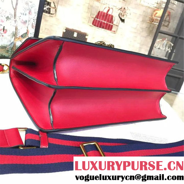 Gucci Dionysus Leather Bamboo Large Top Handle Bag Fall Winter 2016 Collection Hibiscus Red