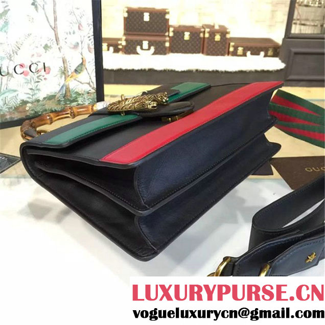 Gucci Dionysus Leather Bamboo Large Top Handle Bag Fall Winter 2016 Collection Hibiscus Red Green Black