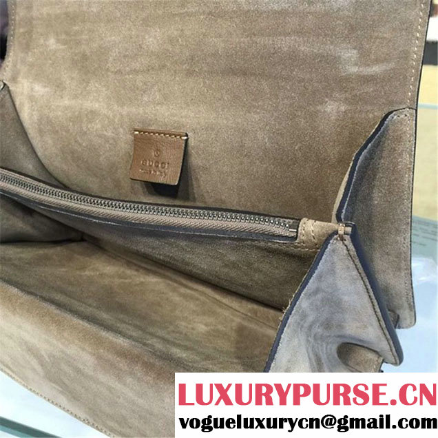 Gucci Dionysus GG Supreme Canvas Shoulder Medium Bag Blooms Print with Bee Embroidery Fall Winter 2016 Collection Tan Suede Beige