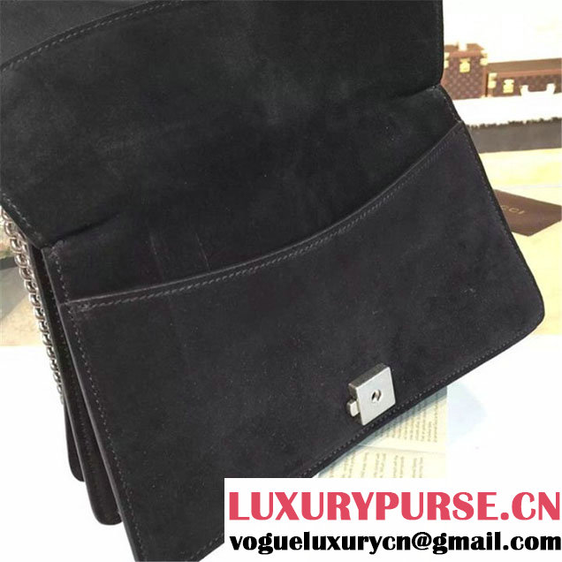 Gucci Dionysus GG Supreme Suede Shoulder Medium Bag Fall Winter 2016 Collection Black