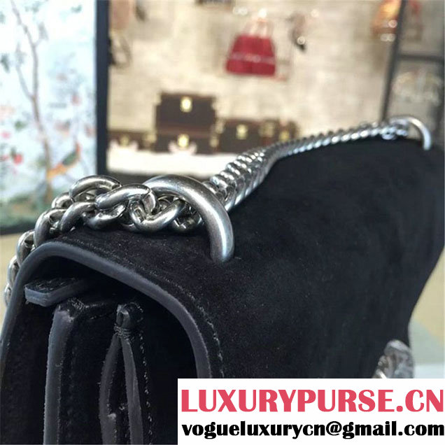 Gucci Dionysus GG Supreme Suede Shoulder Medium Bag Fall Winter 2016 Collection Black