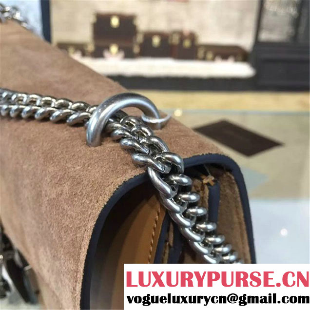 Gucci Dionysus GG Supreme Suede Shoulder Medium Bag Fall Winter 2016 Collection Light Brown