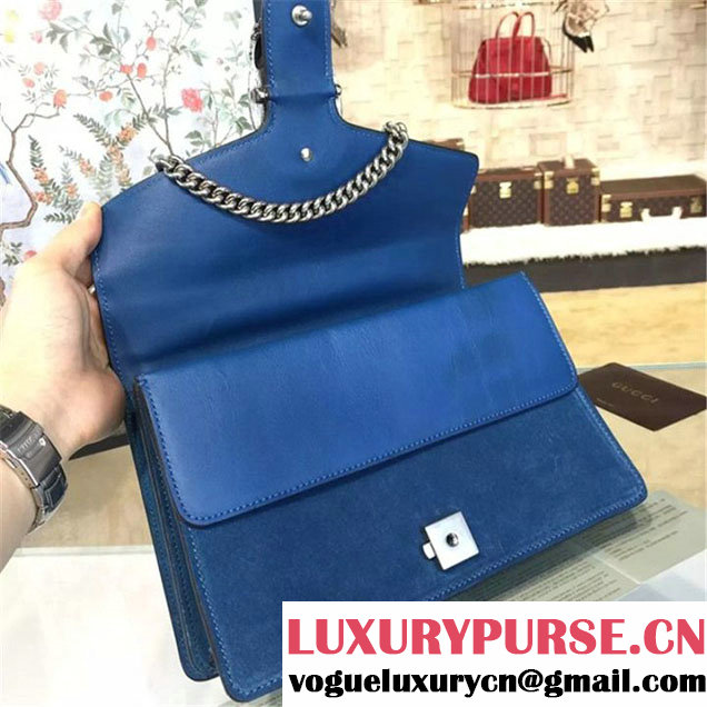 Gucci Dionysus GG Supreme Suede Shoulder Medium Bag Fall Winter 2016 Collection Light Blue