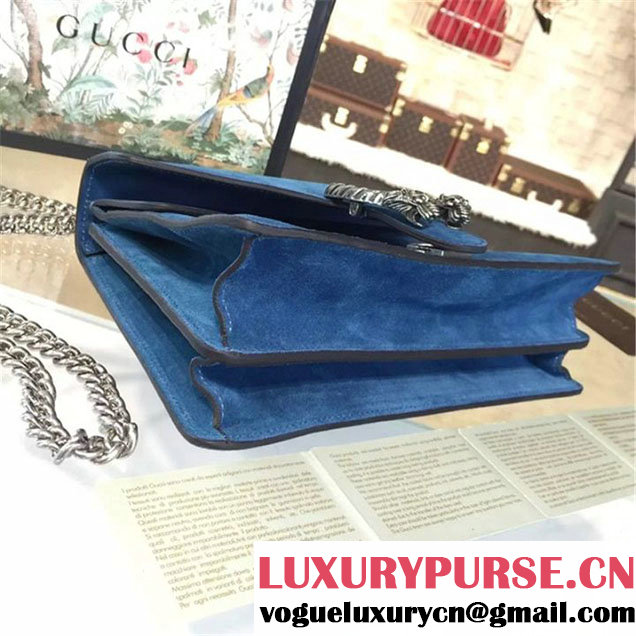 Gucci Dionysus GG Supreme Suede Shoulder Medium Bag Fall Winter 2016 Collection Light Blue