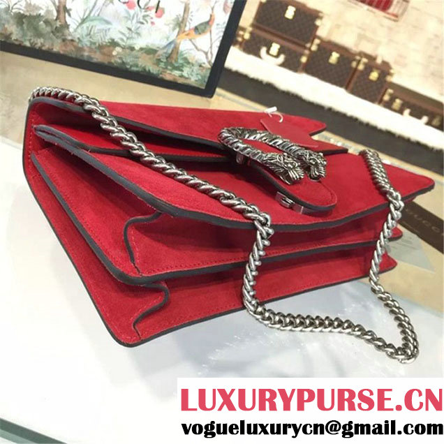Gucci Dionysus GG Supreme Suede Shoulder Medium Bag Fall Winter 2016 Collection Red