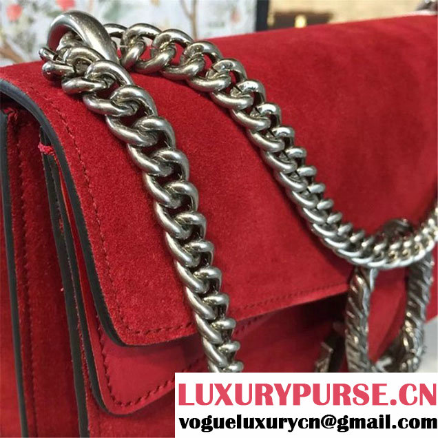 Gucci Dionysus GG Supreme Suede Shoulder Medium Bag Fall Winter 2016 Collection Red