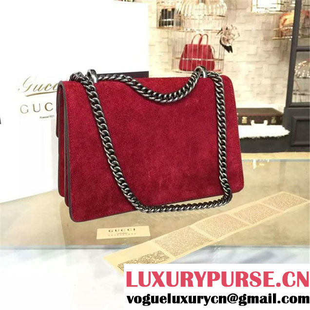 Gucci Dionysus GG Supreme Suede Shoulder Large Bag Fall Winter 2016 Collection Red