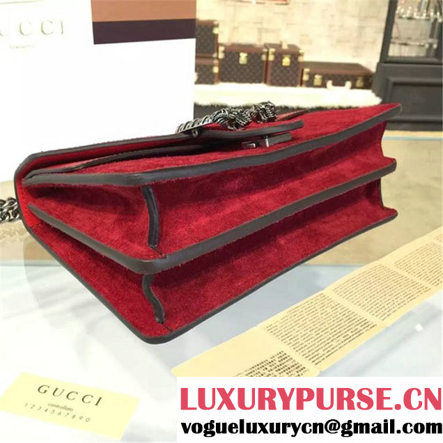 Gucci Dionysus GG Supreme Suede Shoulder Large Bag Fall Winter 2016 Collection Red