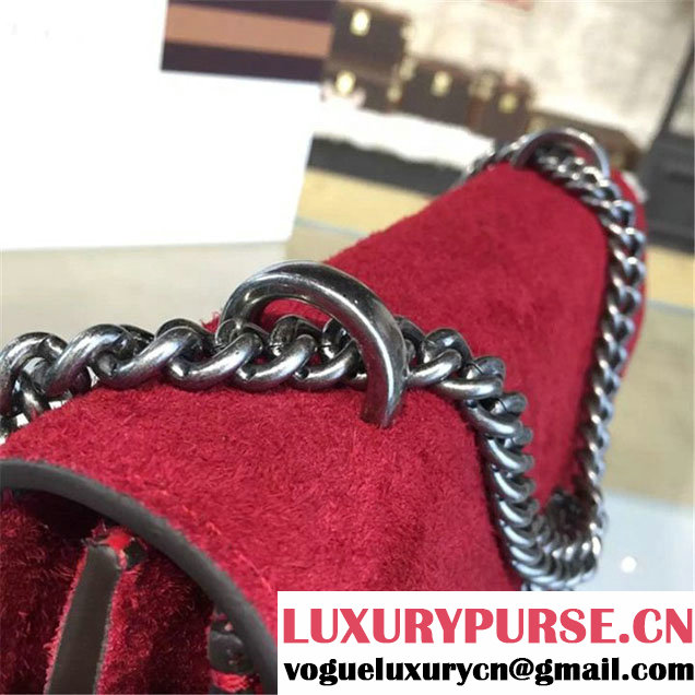 Gucci Dionysus GG Supreme Suede Shoulder Large Bag Fall Winter 2016 Collection Red