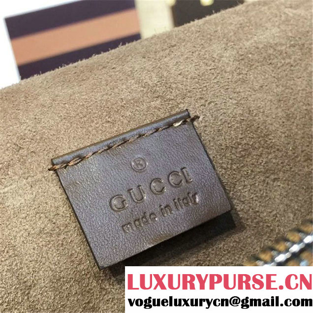 Gucci Dionysus GG Supreme Canvas Shoulder Large Bag with Bee Embroidery Fall Winter 2016 Collection Beige Suede Beige