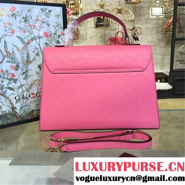 Gucci Padlock Signature Top Handle Leather Bag Fall Winter 2016 Collection Pink