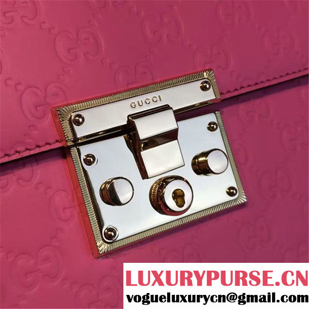 Gucci Padlock Signature Top Handle Leather Bag Fall Winter 2016 Collection Pink