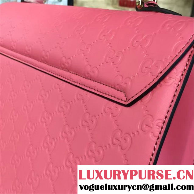 Gucci Padlock Signature Top Handle Leather Bag Fall Winter 2016 Collection Pink