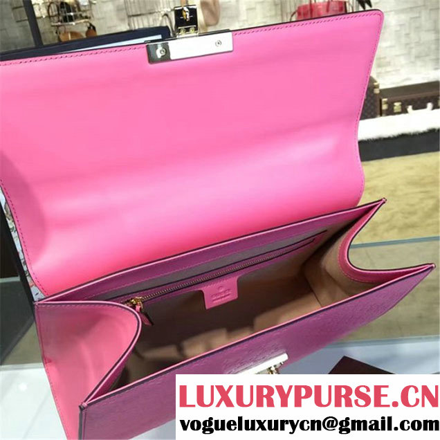 Gucci Padlock Signature Top Handle Leather Bag Fall Winter 2016 Collection Pink