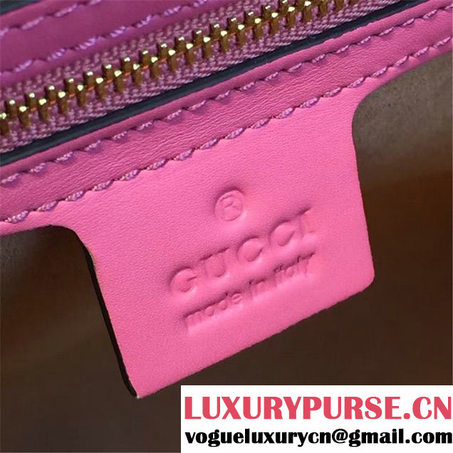Gucci Padlock Signature Top Handle Leather Bag Fall Winter 2016 Collection Pink