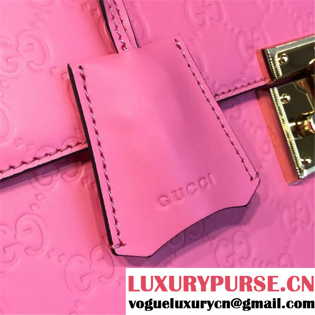 Gucci Padlock Signature Top Handle Leather Bag Fall Winter 2016 Collection Pink