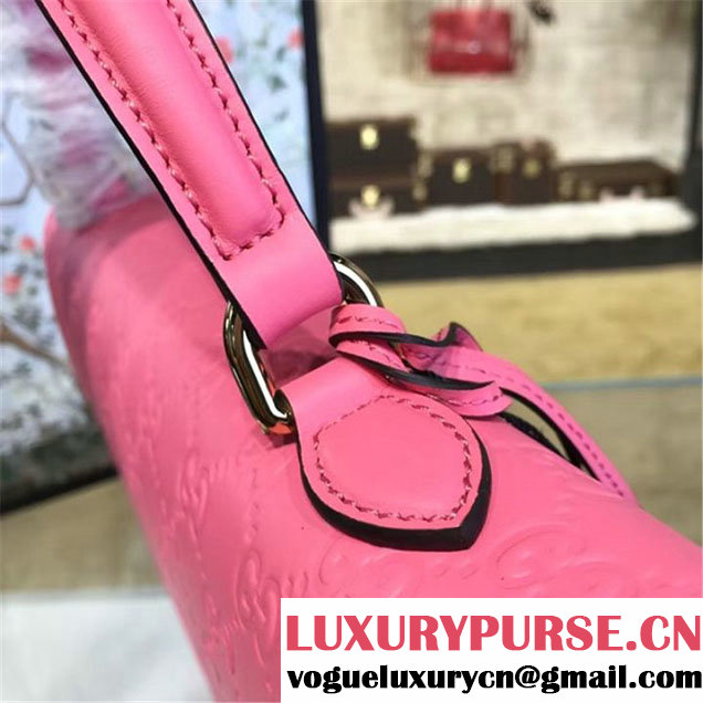 Gucci Padlock Signature Top Handle Leather Bag Fall Winter 2016 Collection Pink