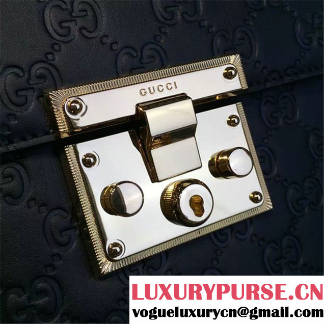 Gucci Padlock Signature Top Handle Leather Bag Fall Winter 2016 Collection Black