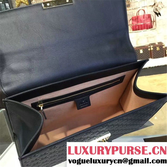 Gucci Padlock Signature Top Handle Leather Bag Fall Winter 2016 Collection Black