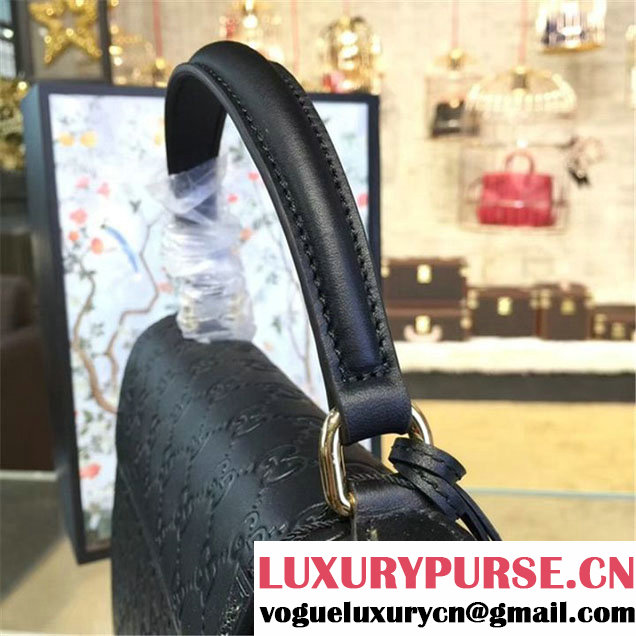 Gucci Padlock Signature Top Handle Leather Bag Fall Winter 2016 Collection Black