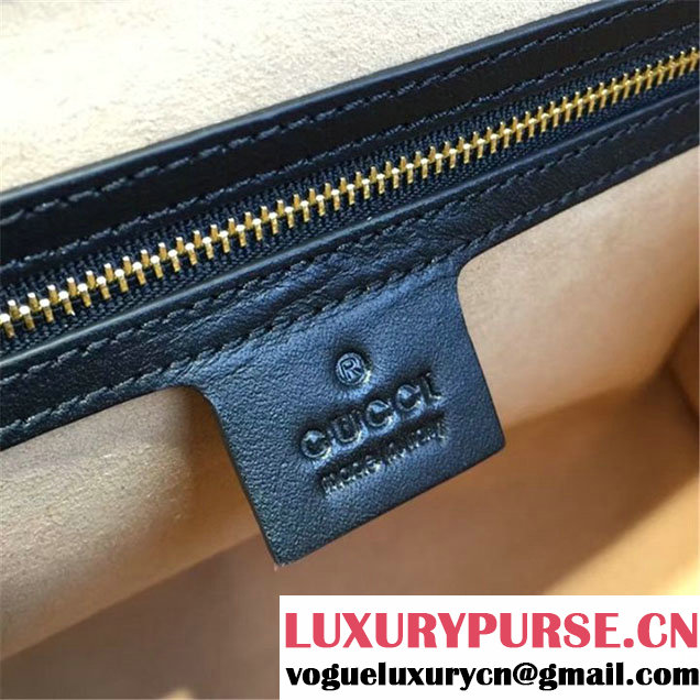 Gucci Padlock Signature Top Handle Leather Bag Fall Winter 2016 Collection Black
