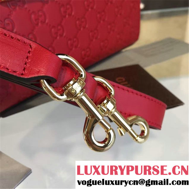 Gucci Padlock Signature Top Handle Leather Bag Fall Winter 2016 Collection Hibiscus Red