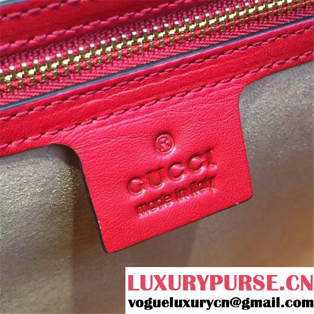 Gucci Padlock Signature Top Handle Leather Bag Fall Winter 2016 Collection Hibiscus Red
