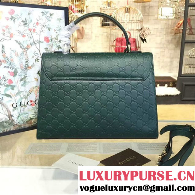 Gucci Padlock Signature Top Handle Leather Bag Fall Winter 2016 Collection Green