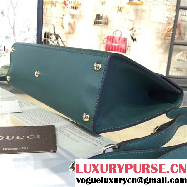 Gucci Padlock Signature Top Handle Leather Bag Fall Winter 2016 Collection Green