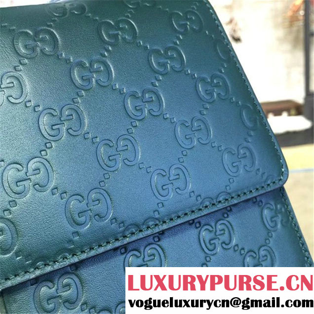 Gucci Padlock Signature Top Handle Leather Bag Fall Winter 2016 Collection Green