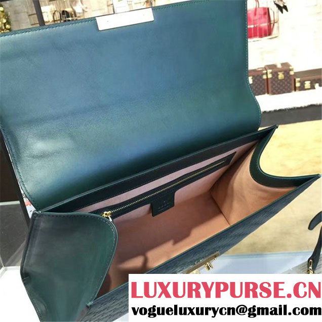 Gucci Padlock Signature Top Handle Leather Bag Fall Winter 2016 Collection Green