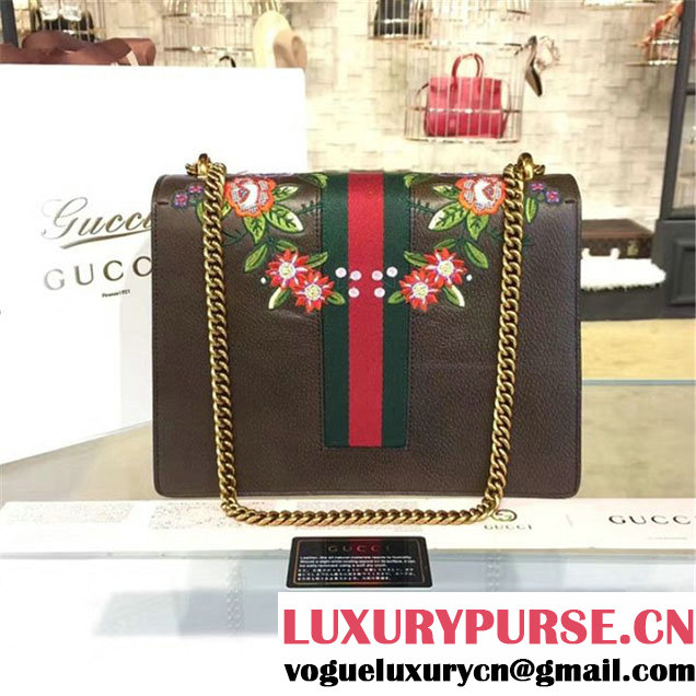 Gucci Dionysus GG Supreme Owl-Embroidered Canvas Shoulder Large Bag Fall Winter 2016 Collection Brown Multi