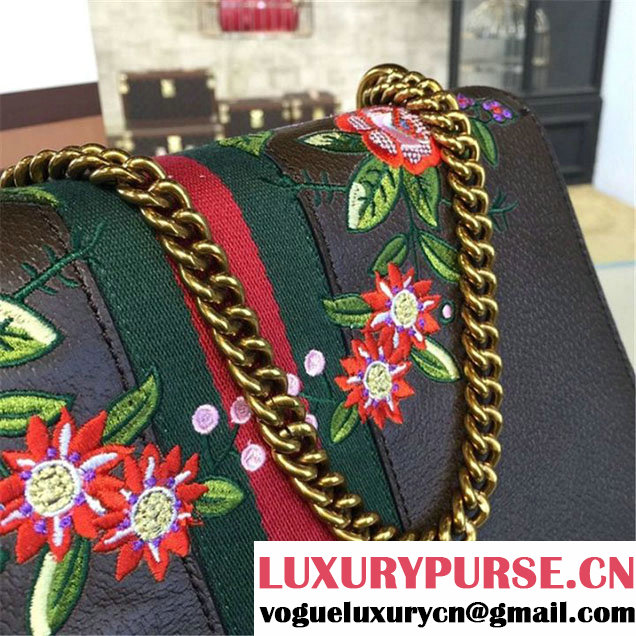 Gucci Dionysus GG Supreme Owl-Embroidered Canvas Shoulder Large Bag Fall Winter 2016 Collection Brown Multi